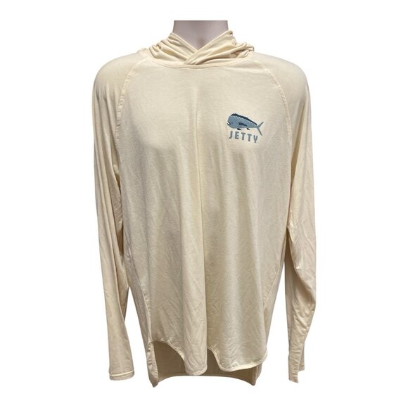 The Jetty Skiff UV Hoodie Yellow Long Sleeve Men’s Size Large Surf Beach - Picture 1 of 3